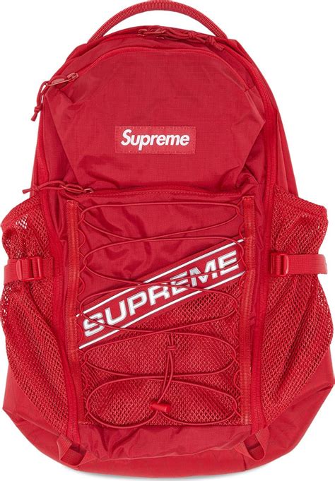 supreme backpack red leather